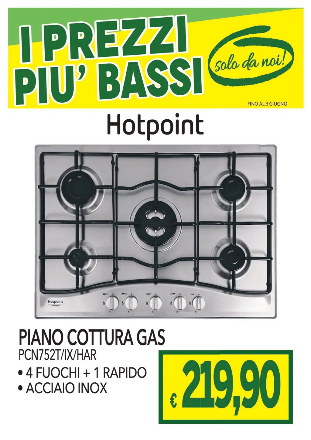 PIANO COTTURA HOTPOINT ARISTON PCN752T/IX/HAR